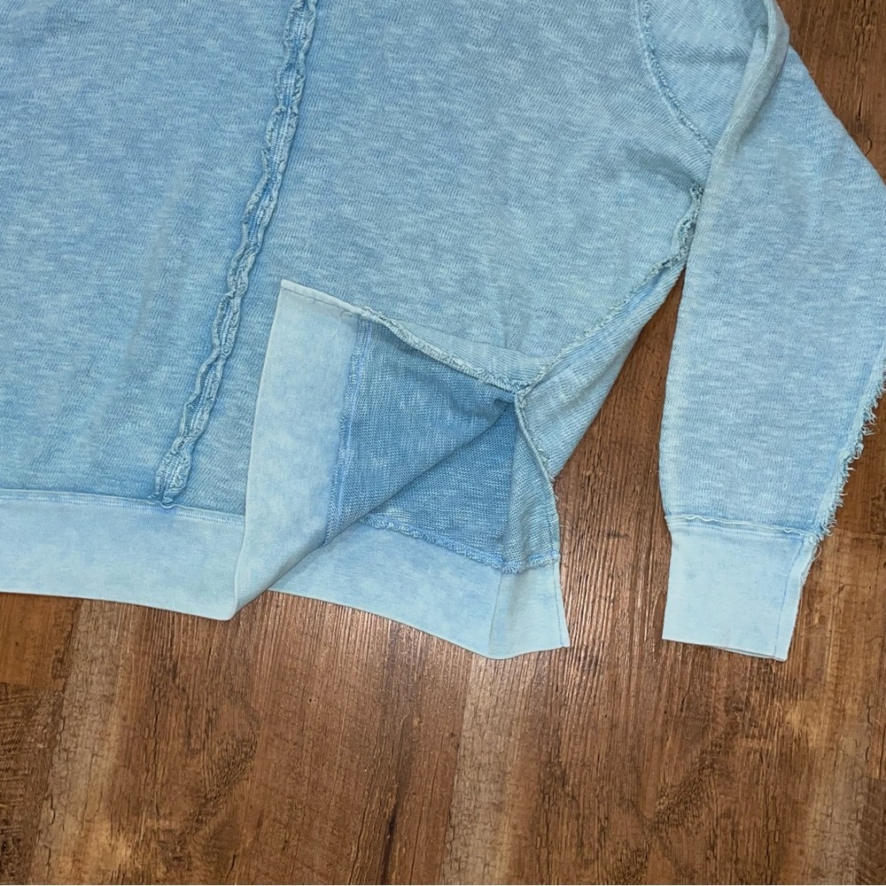 We The Free Free People Timmy Turtleneck Blue Oversized Sweater Women’s Large - Picture 5 of 13
